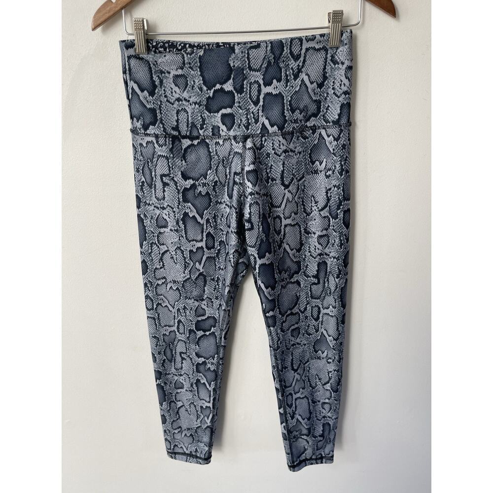 Nova Sport Womens Size Large Snakeskin Print Leggings Black Athleisure Jogging